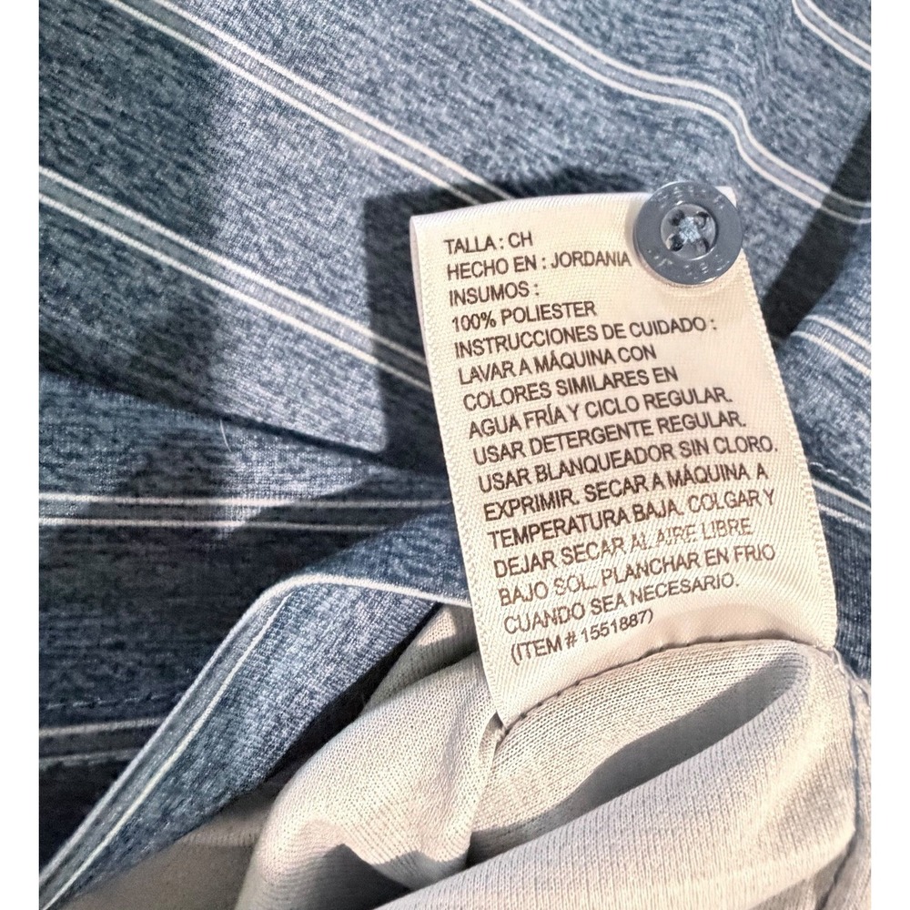 Pebble Beach Dry-Luxe Performance Men's Blue Striped Golf Polo Shirt Small - Picture 4 of 7